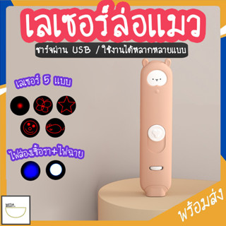 MITI4 พร้อมส่ง เบ็ดตกแมว 4in1 ไม้ตกแมว เลเซอร์แมว ไฟฉายส่องเชื้อรา ของเล่นแมว เหยื่อล่อแมว ปอมๆ มีกระดิ่ง COD MIP140