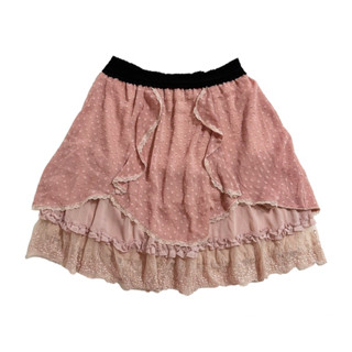 axes femme pink lolita skirt กระโปรงโลลิต้าสีชมพู ดีเทลเวอร์วัง