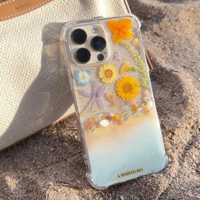 Amorosoo Sunset Beach phone case เคสโทรศัพ์ดอกไม้ ทะเลช่วงพระอาทิตย์กำลังตก