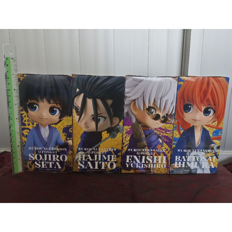 Qposket Rurouni Kenshin ชุดซามูไรพเนจร : Battosai Himura, Enishi Yukishiro, Hajime Saito, Sojiro Set