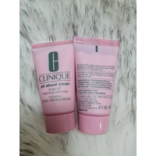 Clinique All About Clean Rinse-Off Foaming Cleanser 30ml ครีมโฟมสูตรเข้มข้นทำความสะอาดผิวหน้าได้อย่างล้ำลึก