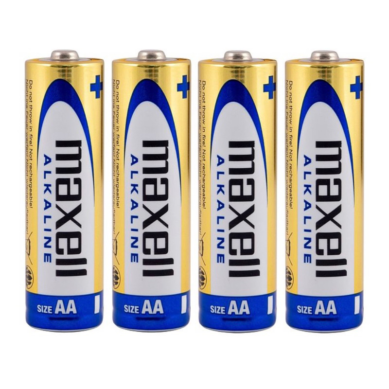 ถ่านmaxell alkalineขนาดAA 1.5V (ได้ถ่าน4ก้อน) ของแท้