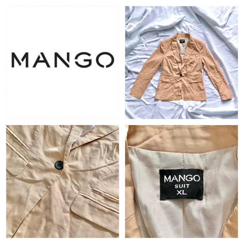 🌟NEW🌟 Mango เสื้อสูท Blazers SUIT XL ผู้หญิง สีส้ม มีฟองน้ำเสริมไหล่