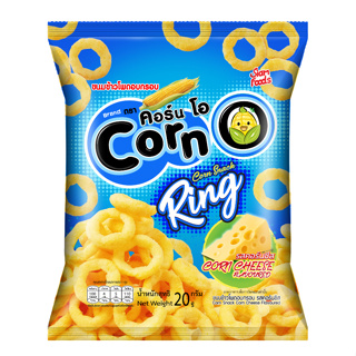 ขนมข้าวโพดอบกรอบ คอร์นโอริง รสชีส1แพค/12ซอง/Corn-O Ring Corn Cheese Flaoured Snack1pack/12pieces