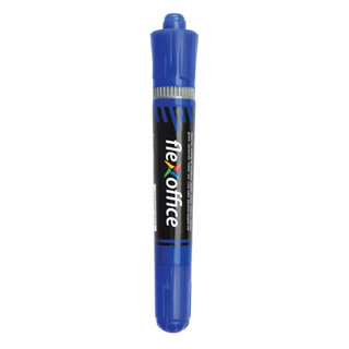 แยกด้าม 1 ด้าม Flexoffice FO-PM05 หมึกน้ำเงิน ปากกาเคมี 2 หัว Permanent Marker ลบไม่ออก หัว 0.8-6.0mm