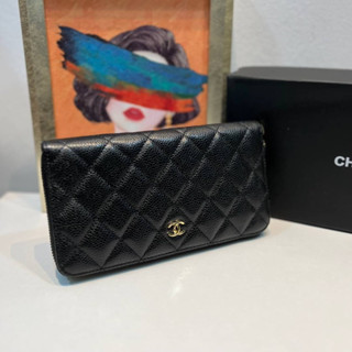 กระเป๋าตังค์CHANEL LONG ZIPPY WALLET CAVEAR🧡 งานออริเทียบแท้