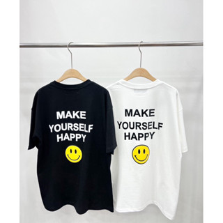 [CMA] เสื้อยืด งานปัก ด้านหน้า Make Yourself Happy มี 2 สี ขาว/ดำ