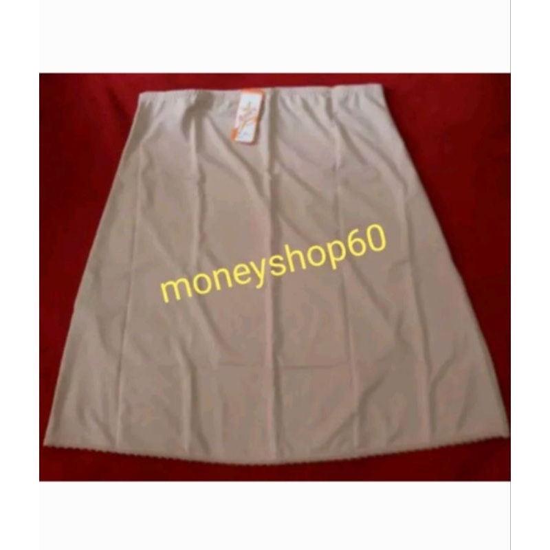 Anny 639 กระโปรงซับใน เนื้อผ้าลื่นใส่สบาย แบบยาว 50 ซม. สีดำ ขาว เนื้อ
