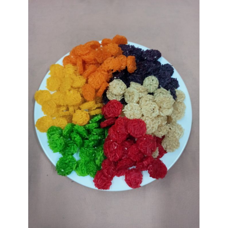 ข้าวแต๋นน้ำแตงโม(ถูกสุดพร้อมส่งทุกวัน) แผ่นเล็ก 2 cm 950-1000ชิ้น