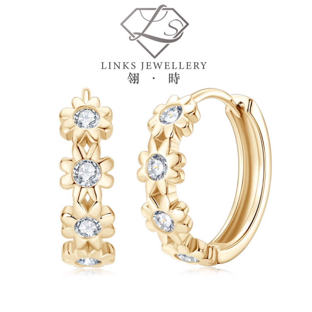 ［Real Moissanite］Can Pass Diamond Test 18K Gold Daisy Flower Earrings ME003 Diamond Earrrings/Moissa