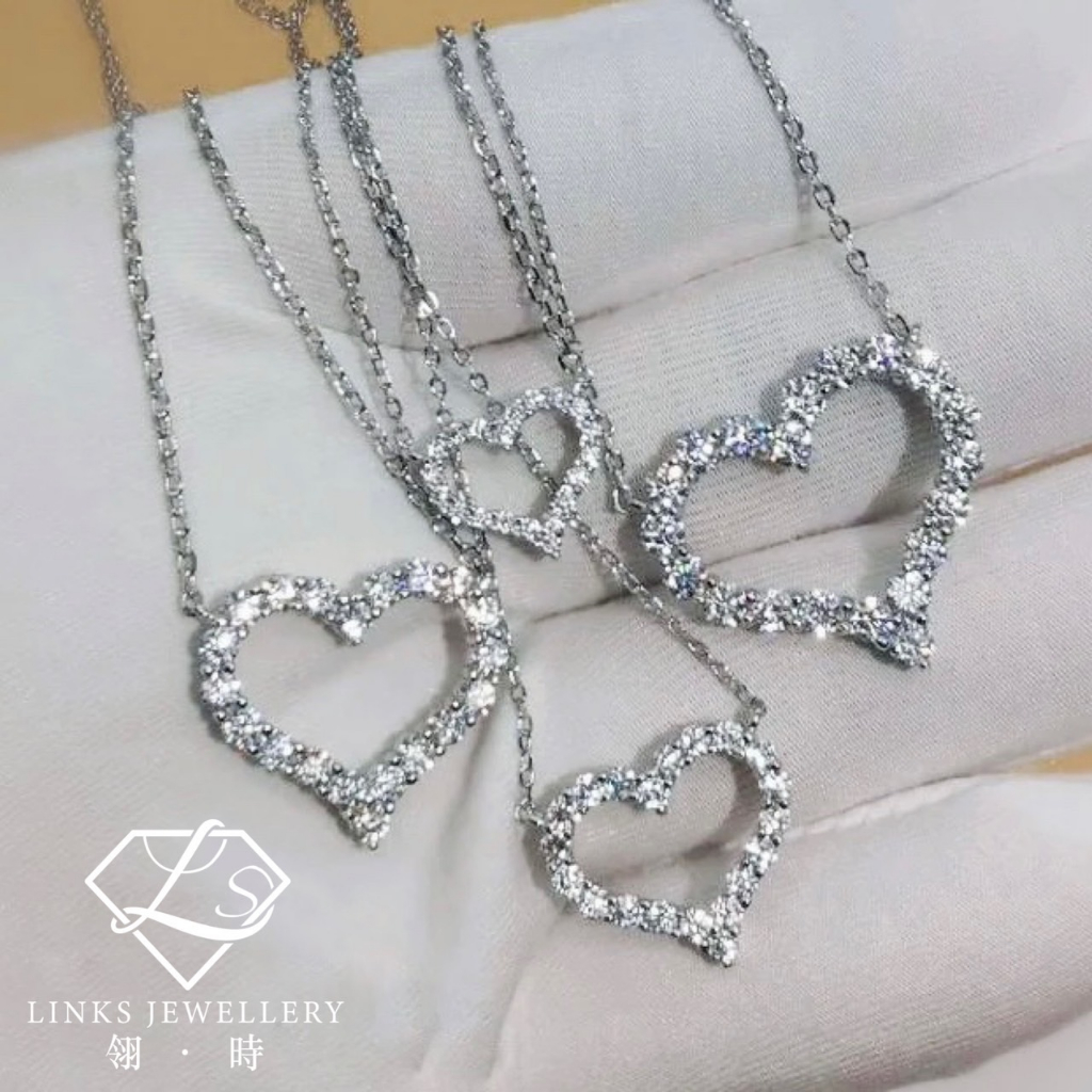 ［Real Moissanite］Can Pass Diamond Test 18K Gold Light Luxury Love Necklace Pendant MN002 Moissanite 