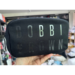 กระเป๋าผ้าสีดำ Bobbi Brown ทรง 4 เหลี่ยม ซิปบน ป้ายคิง