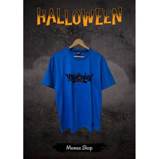 HALLOWEEN เสื้อยืดคอตตอนUSA (สกรีนกำมะหยี่พรีเมี่ยม)