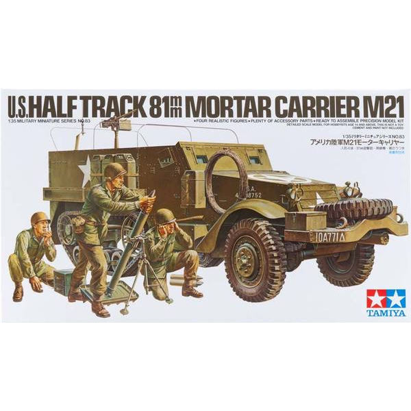 พลาสติก โมเดล ประกอบ TAMIYA สเกล 1/35 US Half Track 81mm Mortar Carrier M21 (35083)