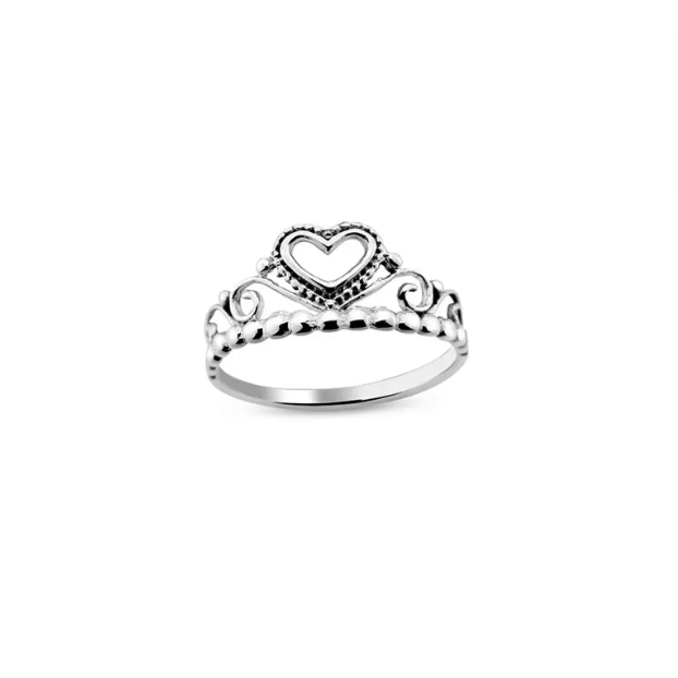 [พร้อมส่ง] Silver thai Jewelry แหวนมงกุฎหัวใจ / Jewelry Heart Crown Ring  แหวนเงินแท้ 925 เงินแท้ไม่