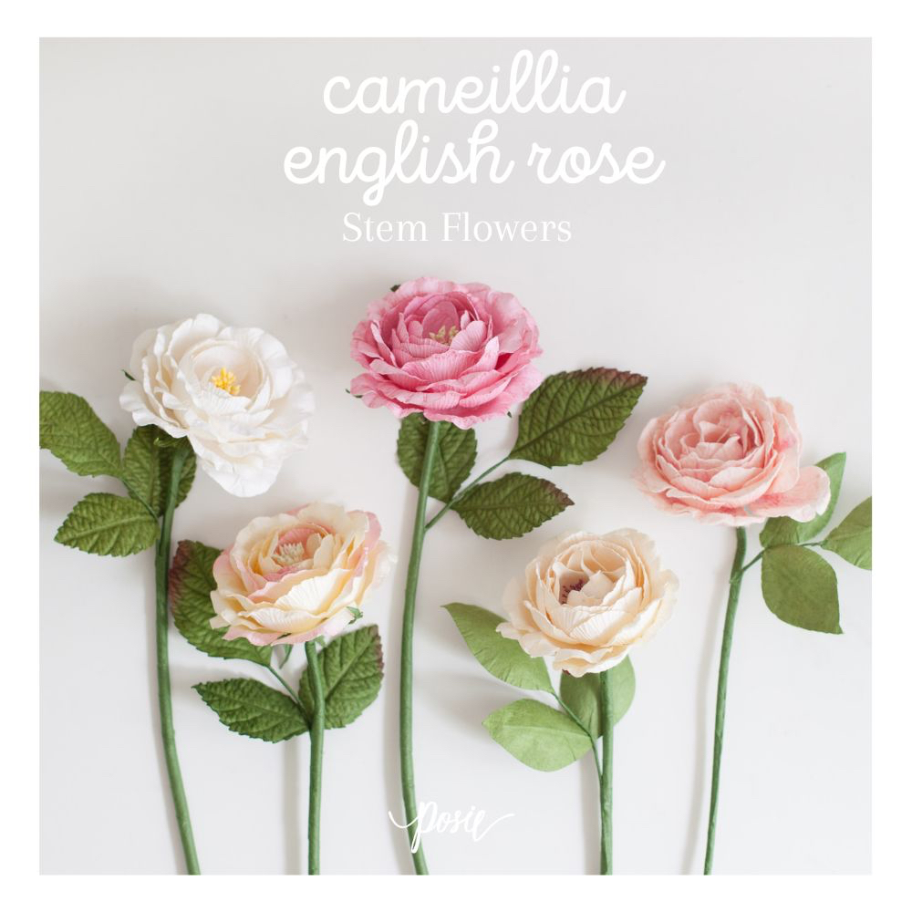 POSIE Camellia & English Rose Artificial Flower โพซี่ ดอกคามิลเลีย และกุหลาบอังกฤษ ดอกไม้ประดิษฐ์จาก