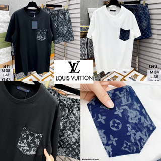 ชุดเซท Louis Vuitton 🏷️ เสื้อยืด + กางเกงขาสั้น 🩳 Hiend 1:1 ผ้า cotton