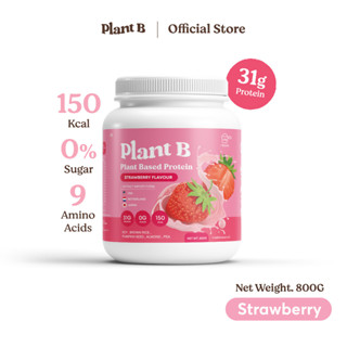 Plant B โปรตีนพืช Plant Based รสสตรอว์เบอร์รี่ 800G แคลอรี่ต่ำ เสริมสร้างกล้ามเนื้อ คีโต ไม่มีแลคโตส ไม่มีน้ำตาล