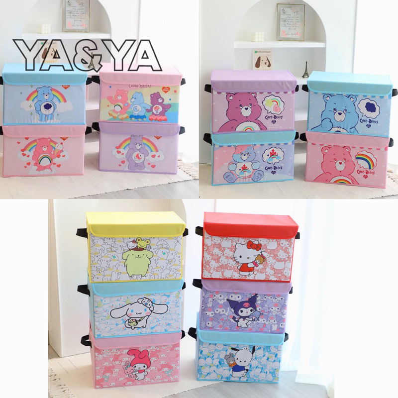 YA&YA กล่องใส่ของ ไซส์ใหญ่ มีหูหิ้ว (สามารถพับเก็บได้)