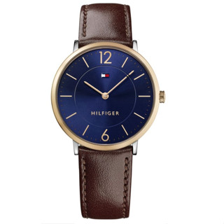 Tommy Hilfiger Ultra Slim Brown Leather Watch With Gold Dial 1710354