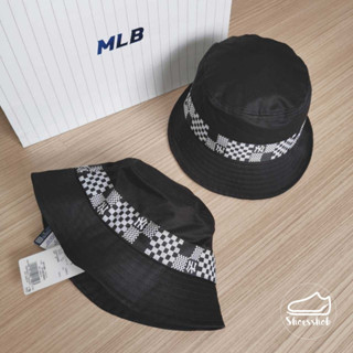 ของแท้ 💯%MLB Checker Board Bucket Hat หมวกปีก MLB 3AHTM042N