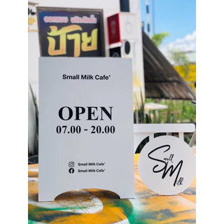 ป้ายคาเฟ่เปิด-ปิดพลาสวูสขนาด40x60cmส่งเร็วมาก