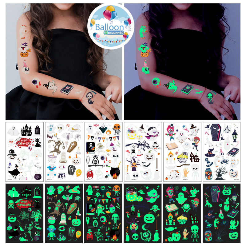 ส่งเร็ว ร้านไทย ลูกโป่ง ถูกสุดใน Shopee พร้อมส่ง 1 แผ่น สติ๊กทูเรืองแสง เหมาะกับกลางคืน ฮาโลวัน Halloween