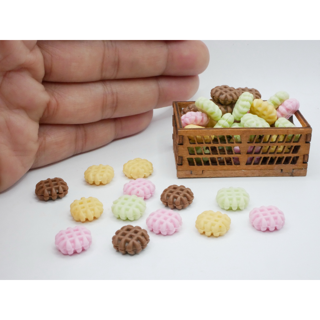 วาฟเฟิลจิ๋ว (ราคา/ชิ้น) วาฟเฟิล บิสกิต ขนม ขนมจิ๋ว วาฟเฟิล ของจิ๋ว ของตกแต่ง