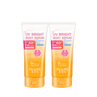 [แพ็คคู่] MizuMi UV Bright Body Serum Fragrance Free (180 ml) เซรั่มกันแดดทาผิวกายสูตรไม่มีน้ำหอม ซึมไว ปกป้องผิวจากแดด