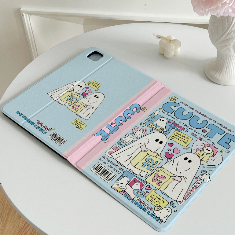 🪐24 ชั่วโมงเคส🪐 เคสไอแพด Gen9 Air7 ผีน่ารัก เคสiPad Gen11 Air4 Case iPad ใส่ปากกาได Air6 pro11 2024