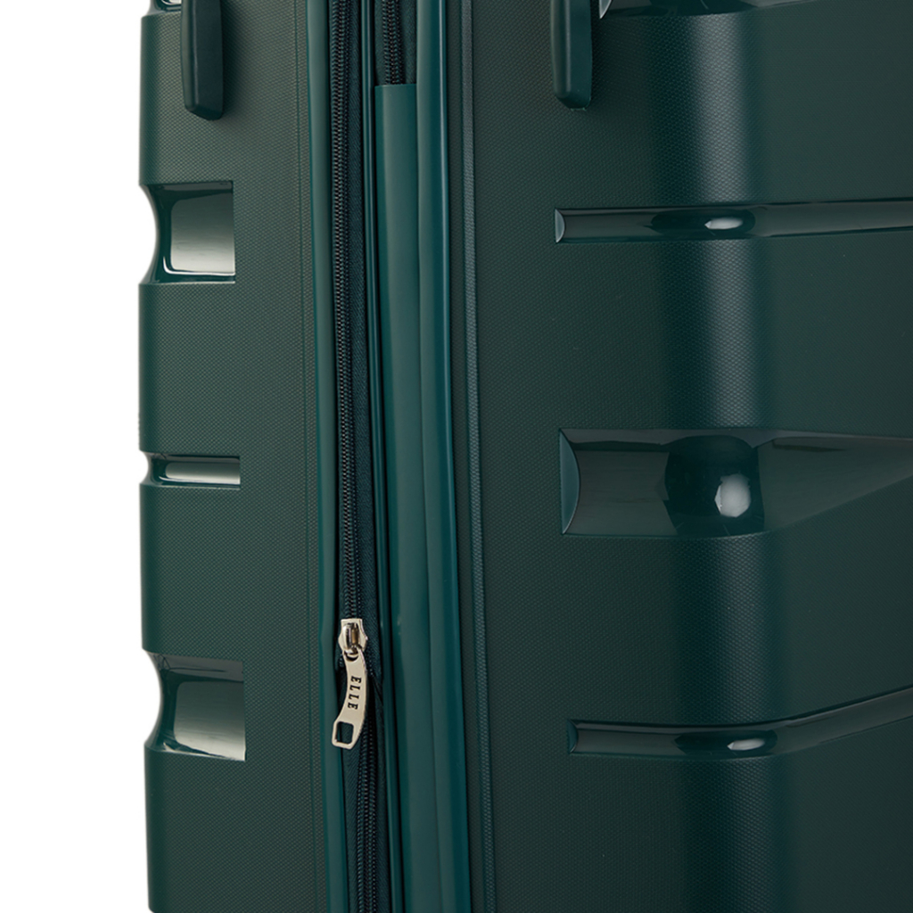 ELLE Travel Samson Collection, 100% PP (Polypropylene). Cabin Size 20" Luggage, Double Coil Secure Zipper, Expandable,