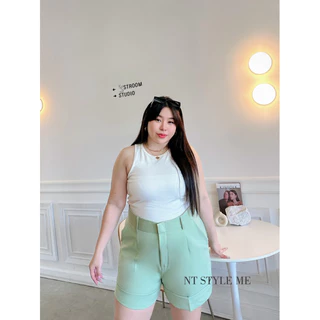 Mกางเกงขาสั้นเบิ้ลขา สาวอวบรุ่นใหม่🌈เอว34-48นิ้ว