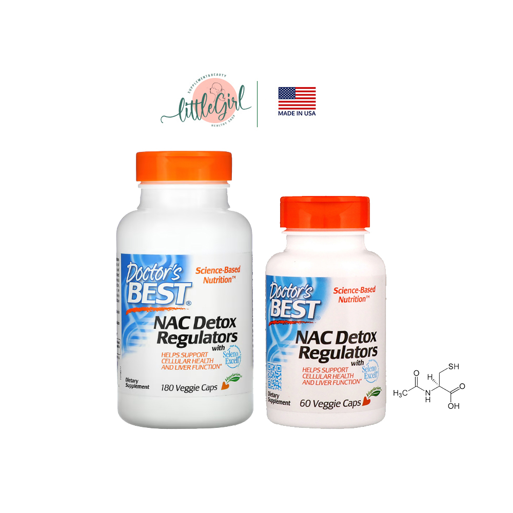 *ราคาพิเศษ* ผิวขาว ล้างพิษตับ Doctor's Best NAC with Selenium 60 Veggie Caps