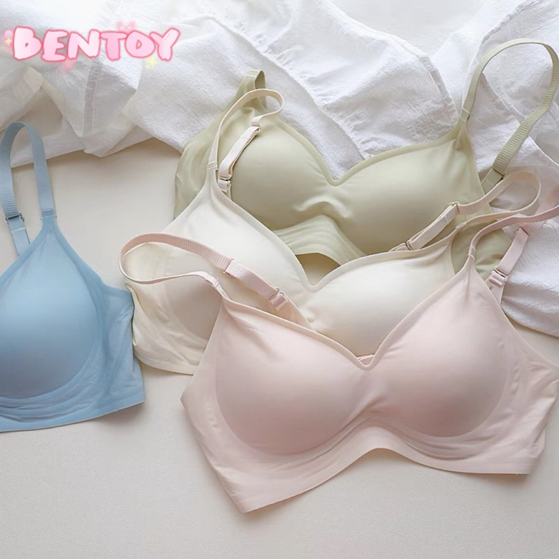 Bentoy(bra101)บราสไตล์ญี่ปุ่น มีตัดขอ สายปลับได้ งานนิ่ม ไร้ขอบ บางเบา ใส่สบายมาก