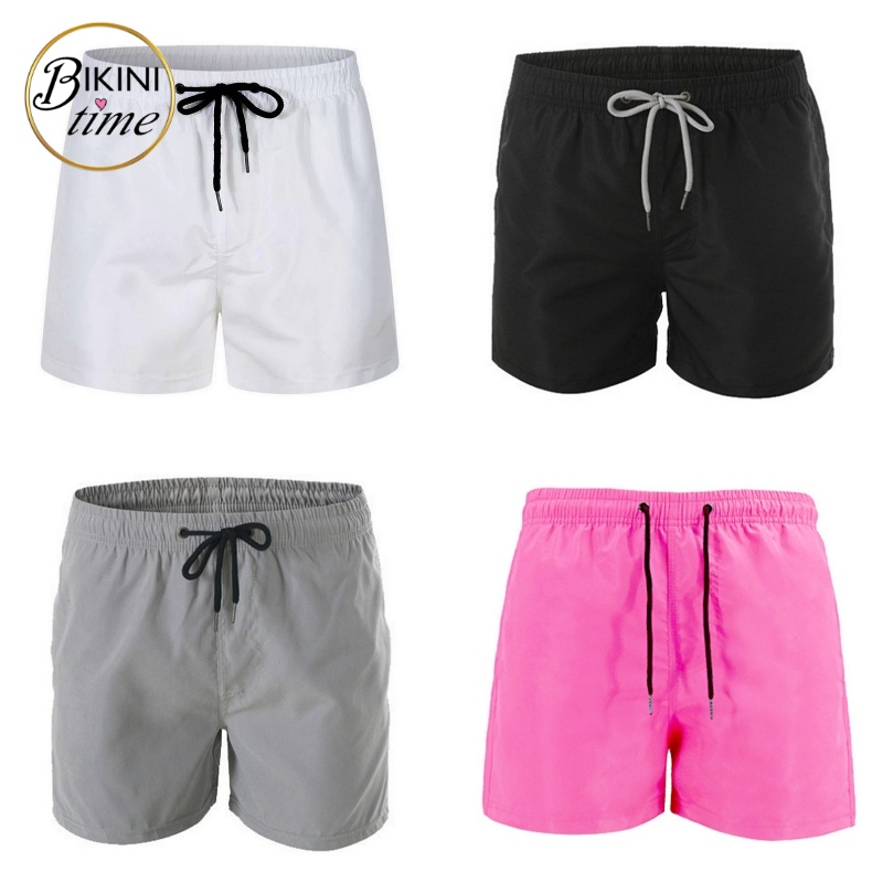 🏖BikiniTime (L-4XL) SB187 มี4สี กางเกงชายหาด Unisex มีซับใน ใส่ว่ายน้ำ วิ่ง ออกกำลังกาย