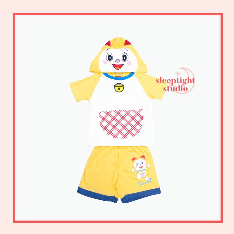 ชุดเซตเสื้อและกางเกงเด็ก มี Hood ลิขสิทธิ์แท้จาก Doraemon ลายโดเรมี่