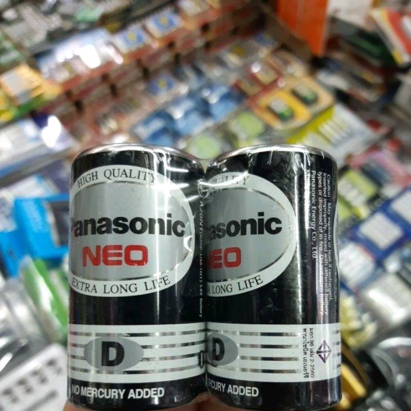 ถ่าน Panasonic Size D Neo ก้อนดำ (ขนาดใหญ่) 1.5V จำนวน 2ก้อน (R20NT) ของใหม่ ของแท้