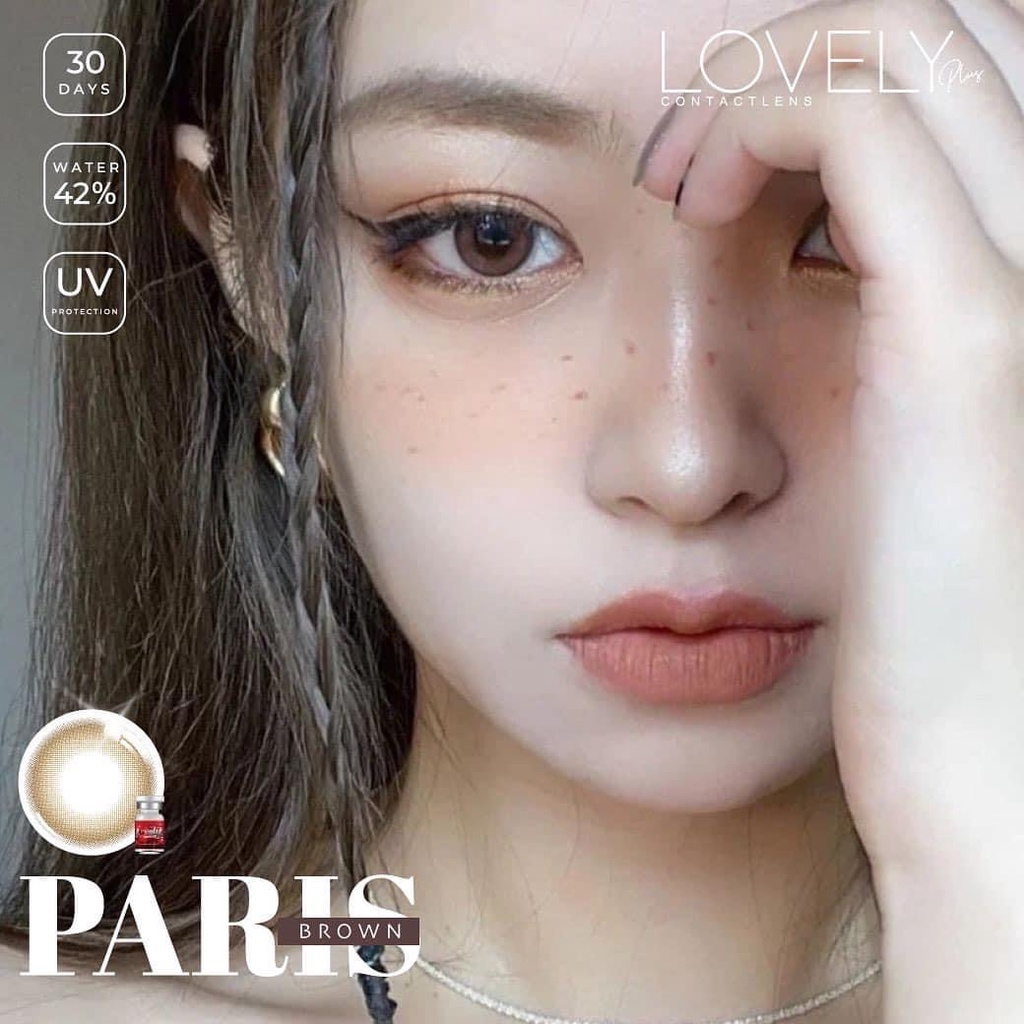 มีค่าสายตา Lovelylens paris Gray Brown บิ๊กอาย สุดปัง คอนแทคเลนส์ รายเดือน มีอย แถมตลับฟรี เลนส์นิ่ม สวยปังมาก