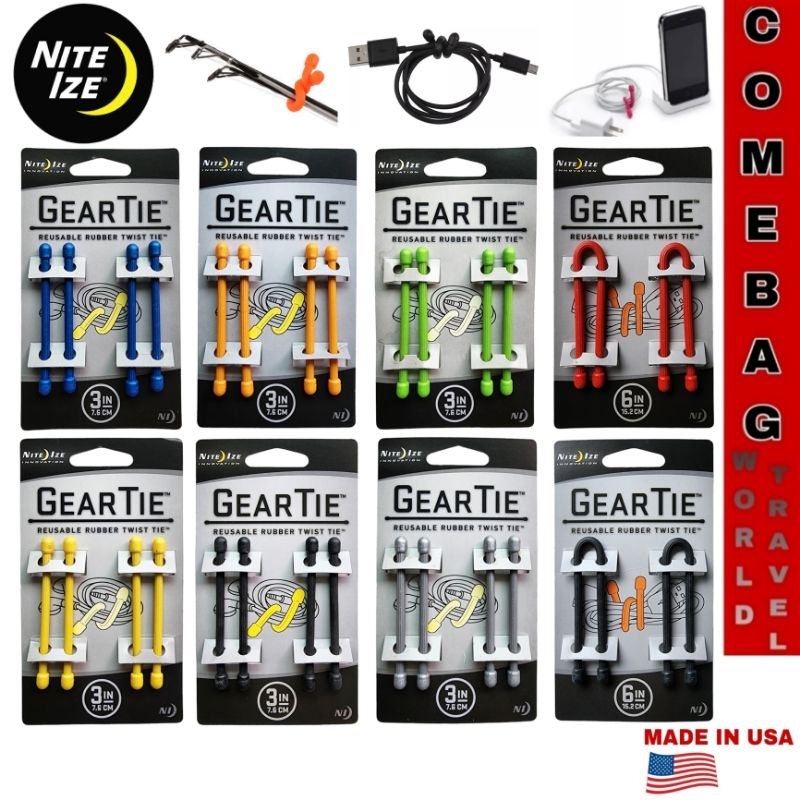 Gear Tie ยี่ห้อNite Ize สายรัดอเนกประสงค์ช่วยให้เก็บสิ่งของได้เป็นระเบียบและดัดแปลงใช้งานได้หลากหลายGear Tie Original