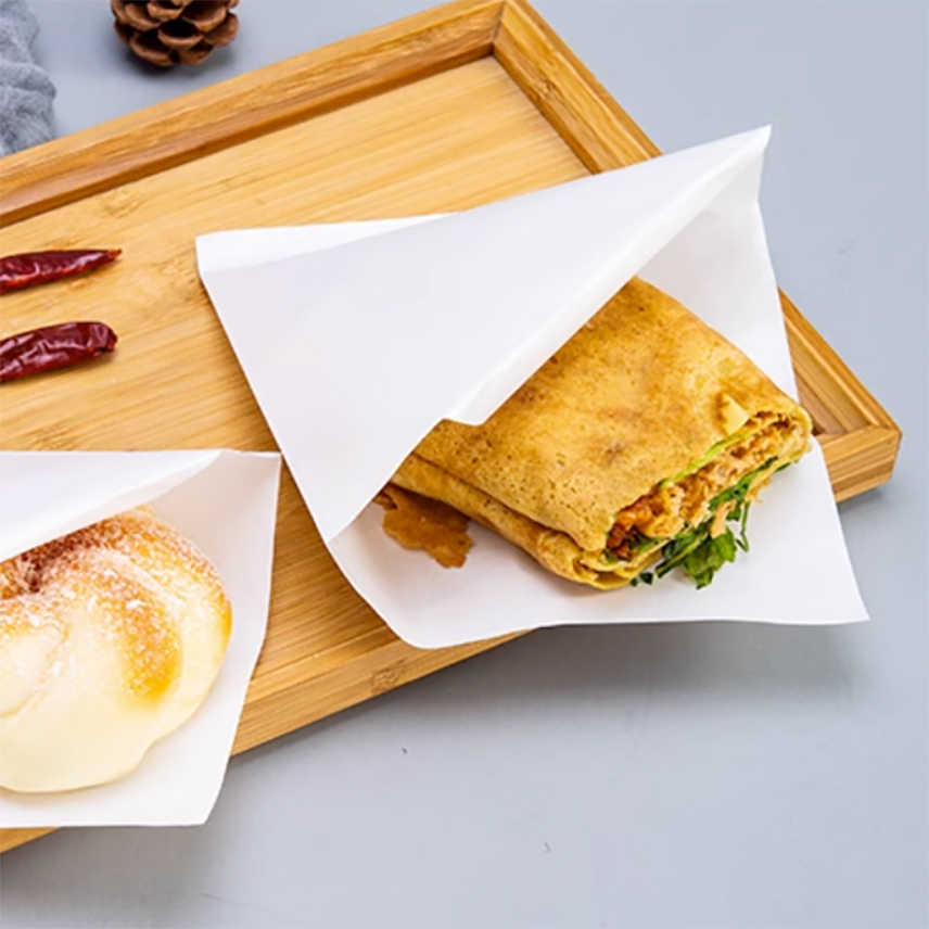 Idopackage-(100ใบ/แพ็ค) ซองเปิดข้าง สีขาว มี 2 ขนาด เคลือบกันมัน ซองใส่แซนวิช ใส่เบอเกอร์