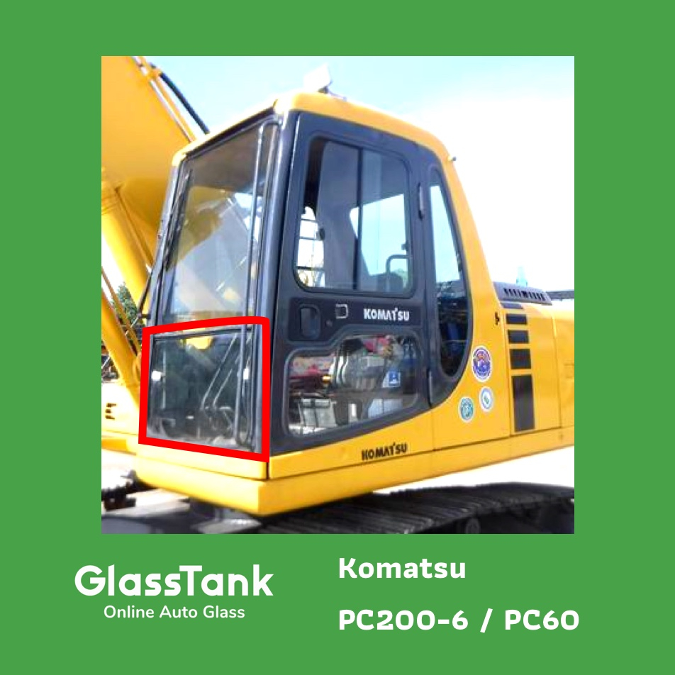 กระจกหน้าแผ่นล่าง โคมัตสุ Komatsu  PC200-6 PC60 กระจกแม็คโคร