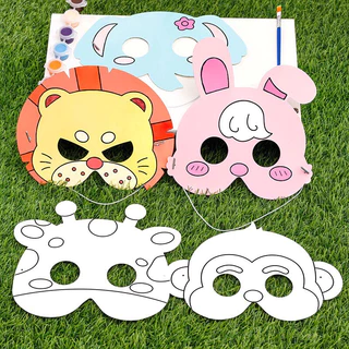 หน้ากากรูปสัตว์ หน้ากากระบายสี ระบายสีเด็ก หน้ากาก DIY ของเล่นเสริมพัฒนาการ ของเล่นงานประดิษฐ์ ของเล่นศิลปะ
