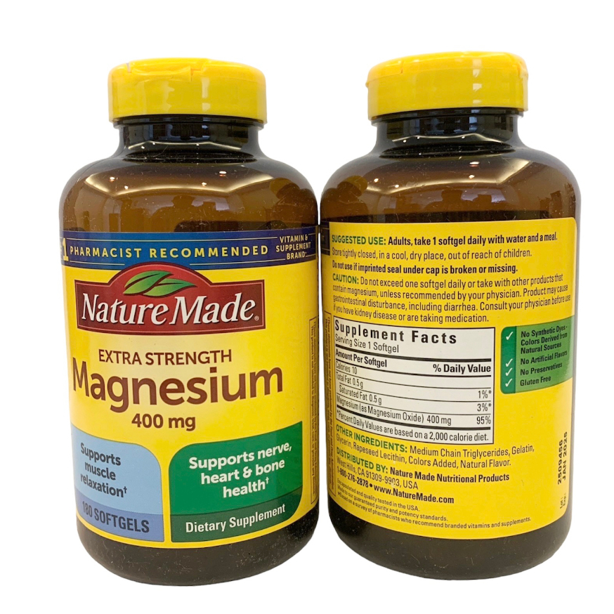 Exp.10/2025🔥🔥Nature Made Extra Strength Magnesium 400 mg 180 Softgels