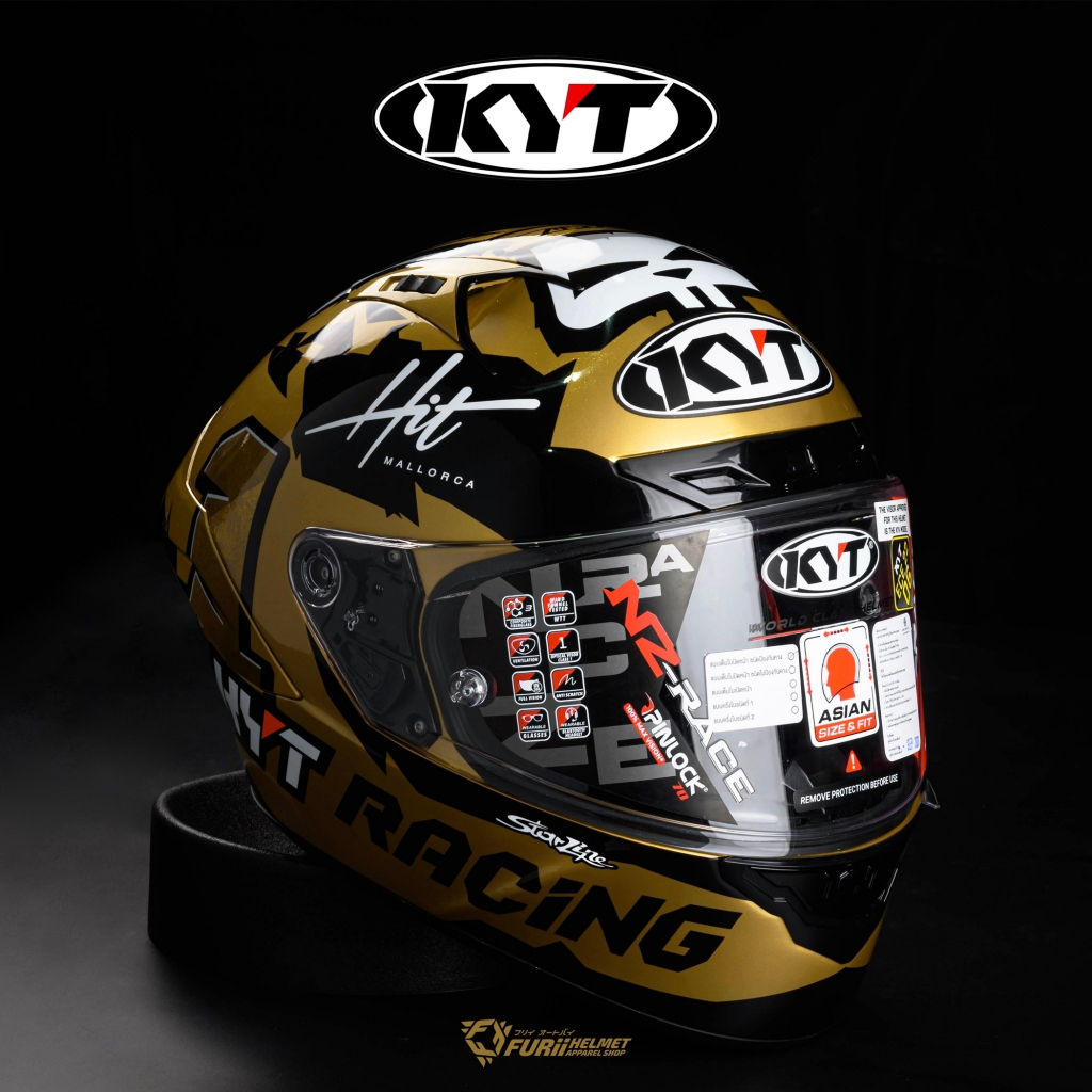[ สามารถผ่อนชำระบัตรเครดิต/Spaylater ] หมวกกันน็อค KYT NZ-RACE AUGUSTO WORLD CHAMPION 2022 GOLD L.E./E06 (ผลิตแค่2599ใบ)