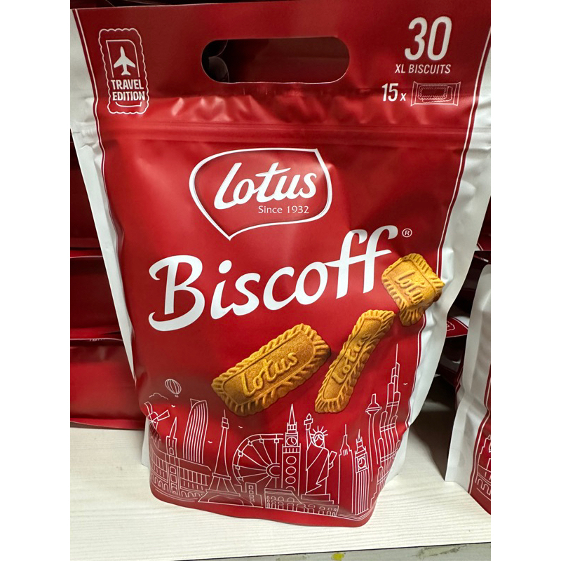 Lotus Since 1932 Biscoff Travel Edition 30 XL Biscuits 1 ห่อ มี 15 ห่อเล็ก น้ำหนัก 375 กรัม EXP.13/0
