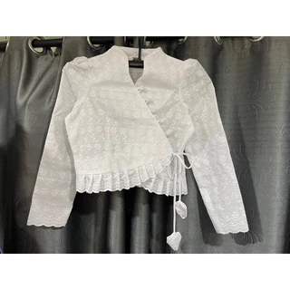 เสื้อแขนยาวลายมะลิ งานป้ายข้าง สินค้าเข้าใหม่ สวยมาก (+ เพิ่ม 1 ไซส์ด้วยค่ะ)