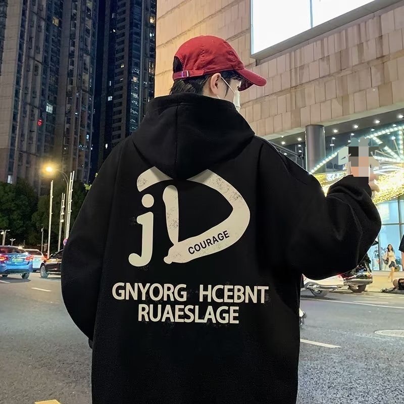 พร้อมส่งจากไทย เสื้อฮู้ด เสื้อกันหนาวหมวก โอเวอร์ไซซ์ ลายพิมพ์ สามรถใส่ได้ทั้งชาย-หญิง#JD--90