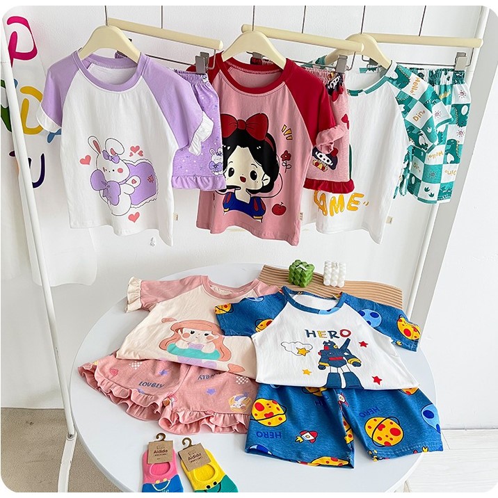 ชุดเซต ชุดนอนเด็ก เด็กผู้ชายและเด็กผู้หญิง 179 บาท สินค้าตรงปก เนื้อผ้าCOTTON ไม่หนา ไม่บาง เหมาะกับอากาศบ้านเรา ส่งไว - รูปที่ 7