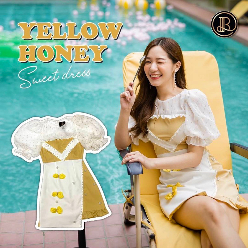 🎉BLT Brand แบรนด์แท้ สดใสเริงร่าน่ารัก Yellow Honey Sweet &amp; Sassy Size XS S M