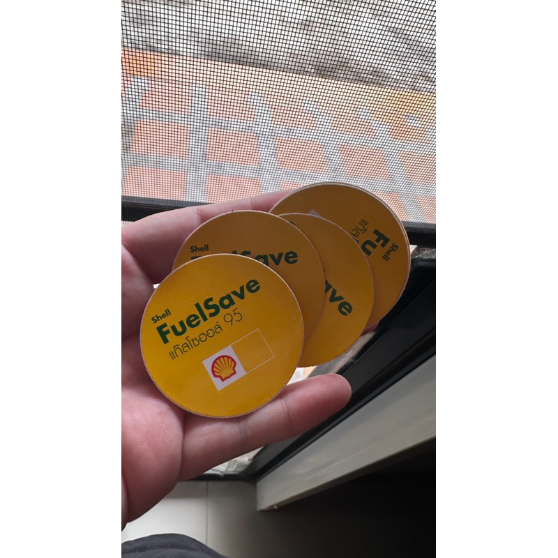 สติ๊กเกอร์ฝาถังน้ำมัน Shell 95 & 91 & E20 แท้ 100%